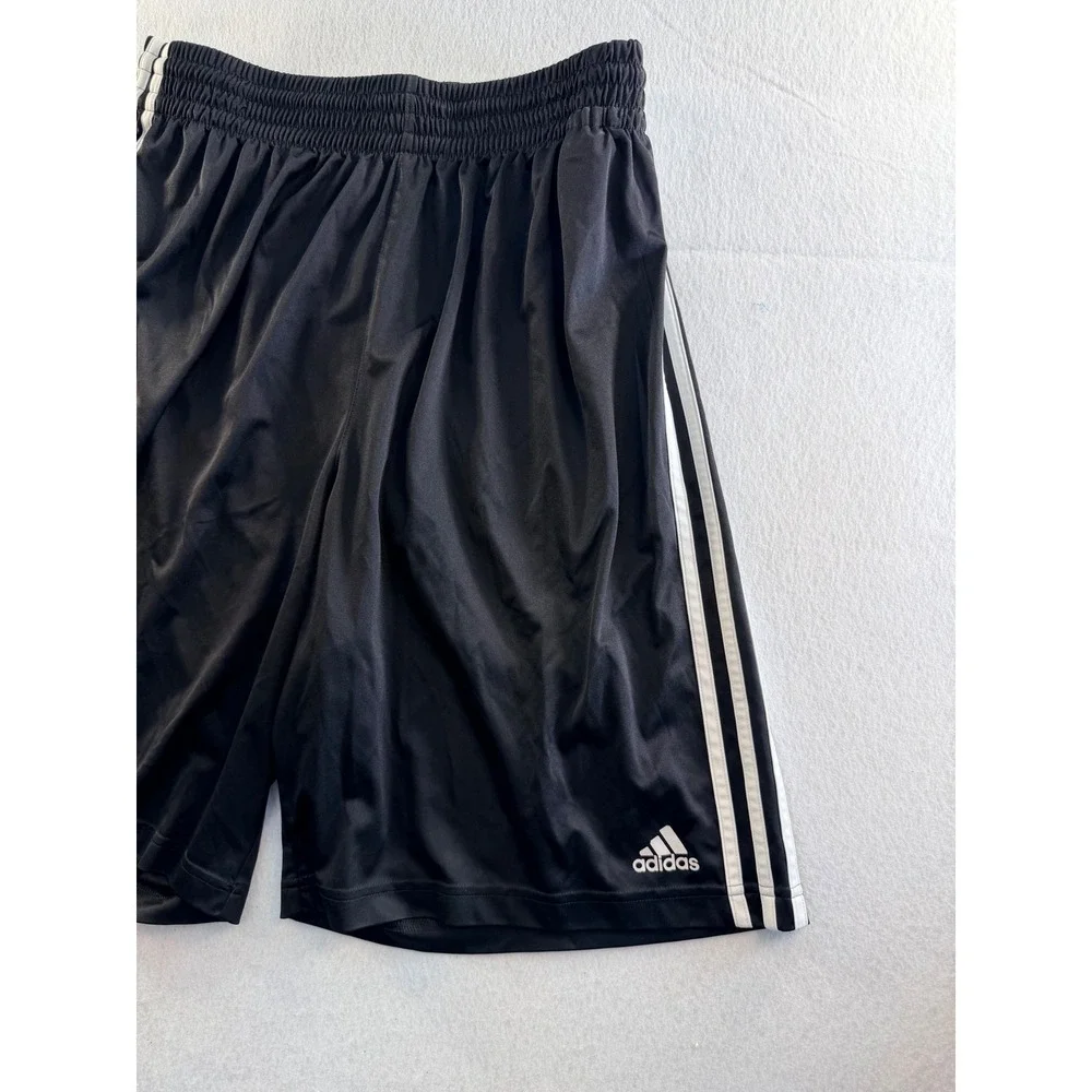 Adidas Brooklyn Nets Basketball Shorts Black White Striped Mens Large Climalite